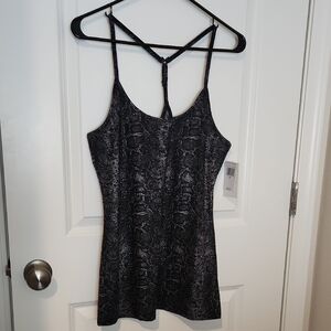Halston Heritage Black and Gray Patterned Dress